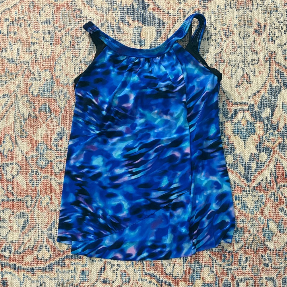 Miraclesuit Cloud Leopard Ursula Underwire Tankini Top SZ 10 EUC - Picture 2 of 5